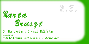 marta bruszt business card